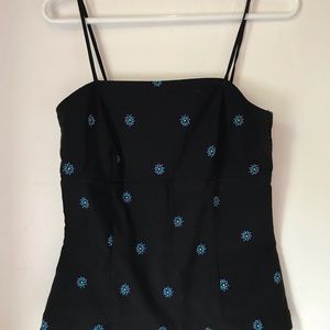 Black top with floral detailing